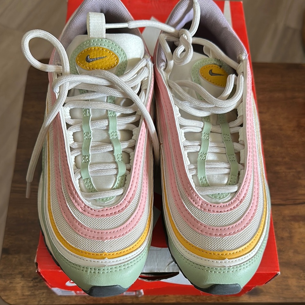 Nike Pink and Yellow Sneakers Air Max 97